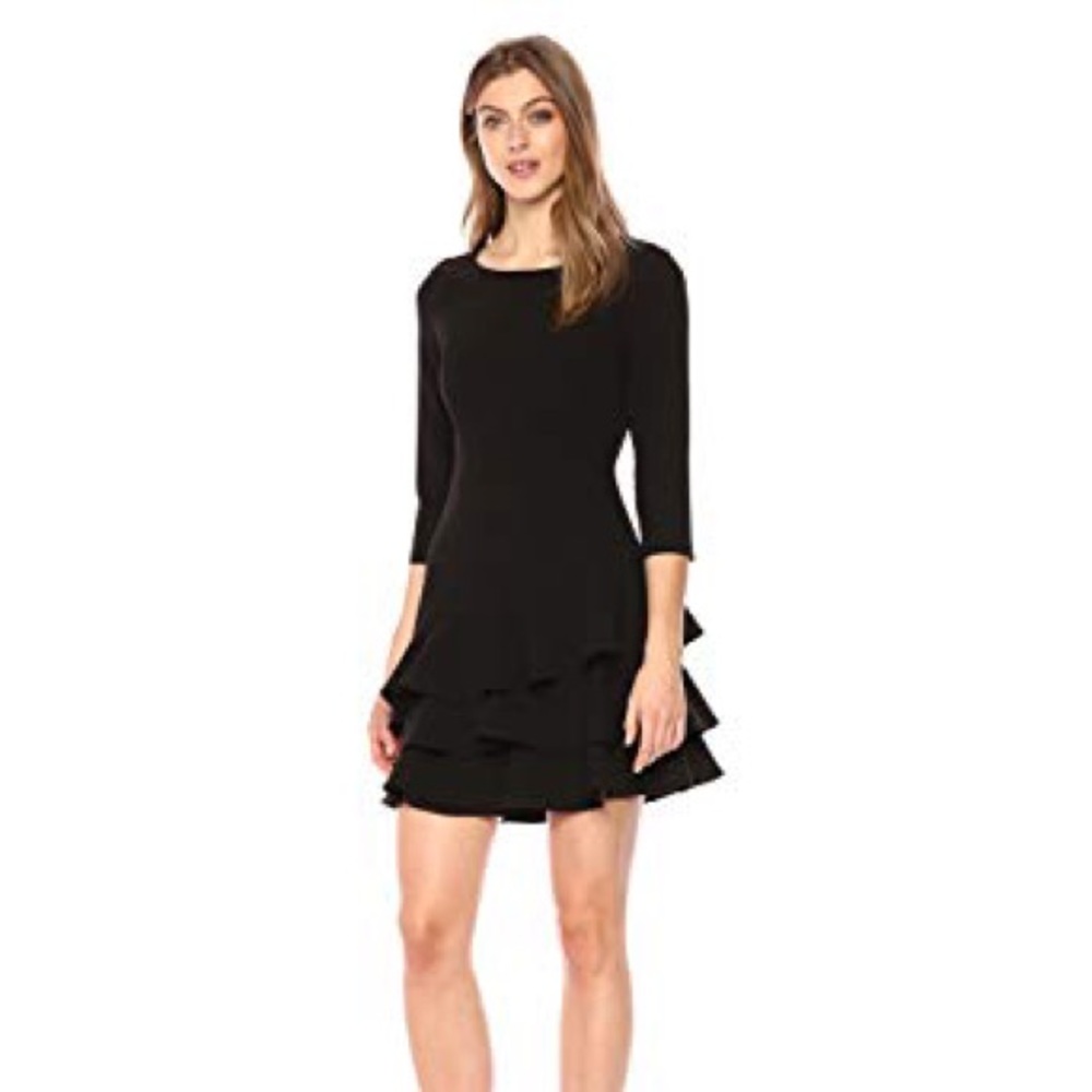Halston Heritage elbow sleeve party dress